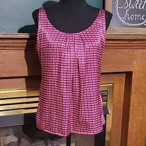 Colorful Fuchsia Pink Silky Cami Tank Top Built In Bra Size Small